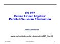 CS 267 Dense Linear Algebra: Parallel Gaussian Elimination PowerPoint PPT Presentation
