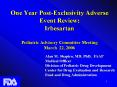 One Year Post-Exclusivity Adverse Event Review: Irbesartan Pediatric Advisory Committee Meeting March 22, 2006 PowerPoint PPT Presentation