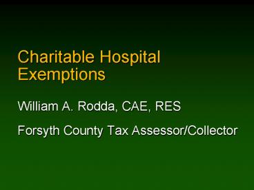 Charitable Hospital Exemptions