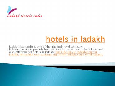 hotels in ladakh