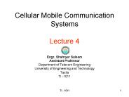 Cellular Mobile Communication Systems Lecture 4