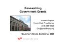 Researching Government Grants PowerPoint PPT Presentation