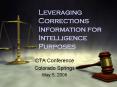 Leveraging Corrections Information for Intelligence Purposes PowerPoint PPT Presentation