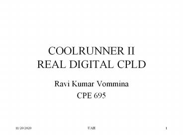 COOLRUNNER II REAL DIGITAL CPLD