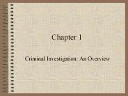 Criminal Investigation: An Overview