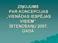 ZINOJUMS PAR KONCEPCIJAS  PowerPoint PPT Presentation