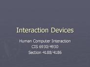 Interaction Devices