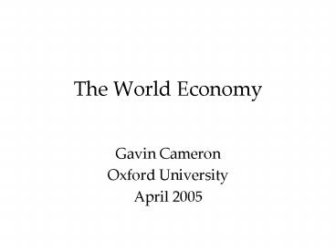 The World Economy