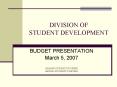 DIVISION OF STUDENT DEVELOPMENT PowerPoint PPT Presentation