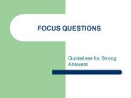 FOCUS QUESTIONS