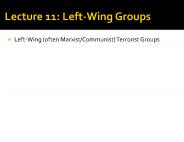 Lecture 11: Left-Wing Groups