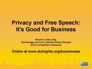 Privacy and Free Speech: