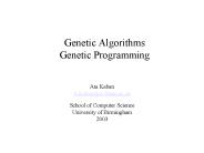 Genetic Algorithms Genetic Programming