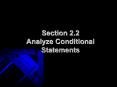 Section 2.2 Analyze Conditional Statements PowerPoint PPT Presentation
