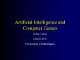 Artificial Intelligence and Computer Games PowerPoint PPT Presentation
