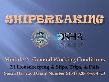 Module 2: General Working Conditions