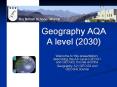 Geography AQA A level (2030) PowerPoint PPT Presentation
