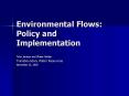Environmental Flows: Policy and Implementation PowerPoint PPT Presentation