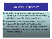 INCLUSION EDUCATIVA