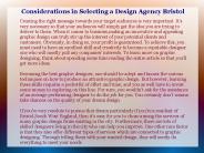 Considerations in Selecting a Design Agency Bristol