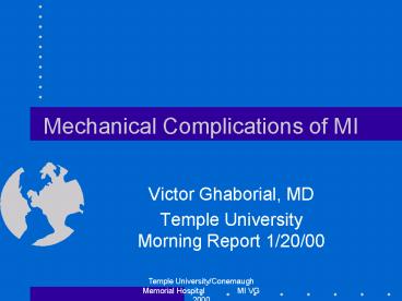 Mechanical Complications of MI