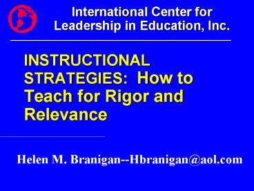 International Center for Leadership in Education, Inc.