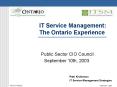 IT Service Management: The Ontario Experience PowerPoint PPT Presentation