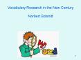 Vocabulary Research in the New Century Norbert Schmitt PowerPoint PPT Presentation