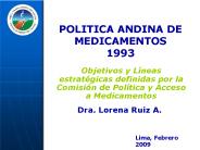 POLITICA ANDINA DE MEDICAMENTOS 1993