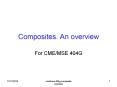Composites. An overview PowerPoint PPT Presentation