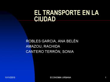 EL TRANSPORTE EN LA CIUDAD