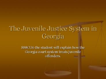 The Juvenile Justice System in Georgia