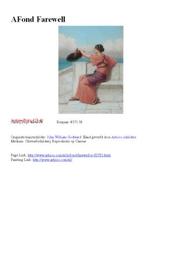 A Fond Farewell - Artisoo.com