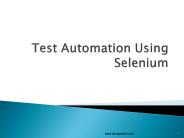 Test Automation Using Selenium