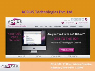 Seo Company India, Seo Services India-ACSIUS