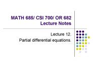 MATH 685/ CSI 700/ OR 682 Lecture Notes
