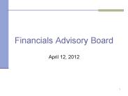 Financials Advisory Board