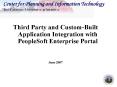 Third Party and Custom-Built Application Integration with PeopleSoft Enterprise Portal PowerPoint PPT Presentation