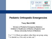 Pediatric Orthopedic Emergencies