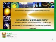 Mineral and Petroleum Resources Development Amendment Bill