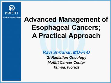 Ravi Shridhar, MD-PhD