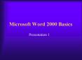 Microsoft Word 2000 Basics PowerPoint PPT Presentation