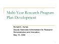 Multi-Year Research Program Plan Development PowerPoint PPT Presentation