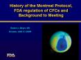 History of the Montreal Protocol, FDA regulation of CFCs and Background to Meeting PowerPoint PPT Presentation
