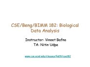 CSE/Beng/BIMM 182: Biological Data Analysis