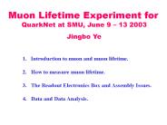 Muon Lifetime Experiment for
