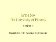 MTH 209 The University of Phoenix