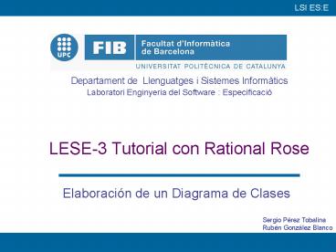LESE-3 Tutorial con Rational Rose