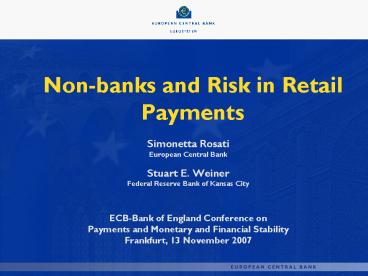 Non-banks and Risk in Retail Payments