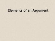 Elements of an Argument